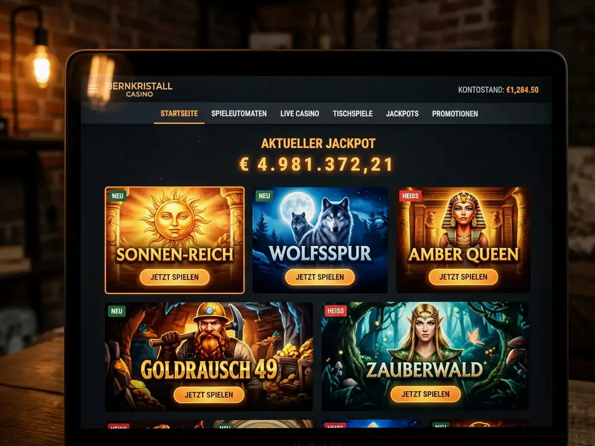 Lobby von Lucky mit Slots, Live-Casino und Tischspielen